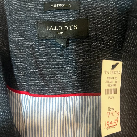 TALBOTS New Sz 18W Aberdeen 2 Button Stretch Blazer Lined Jacket Career $179 - Picture 5 of 10
